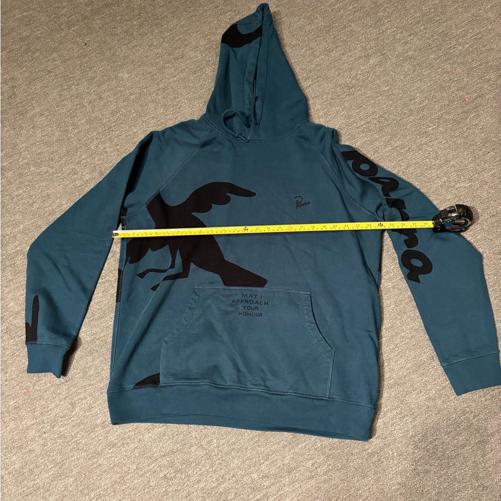 Parra Teal Hoodie with Black Bird Design